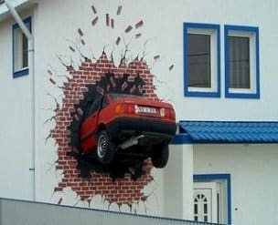 Car accidently crashed into house wall